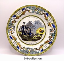 Assiette en couleur- militaires de 1°Empire. France. Creil (1797-1840). 20,5 cm