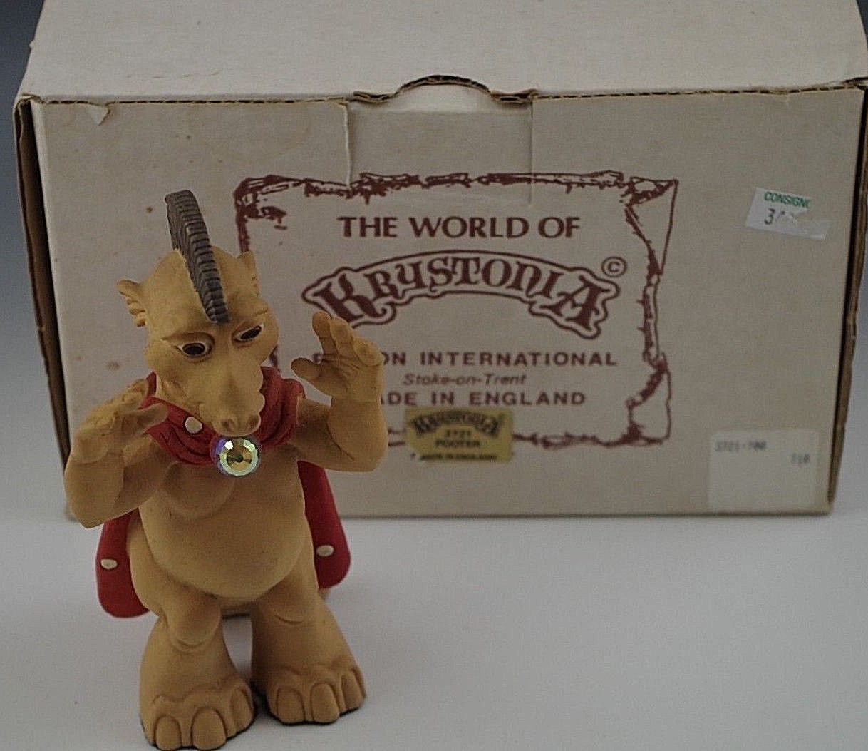 THE WORLD OF KRYSTONIA HOLY DRAGONS FIGURINE MADE ENGLAND SIGN DAVID
