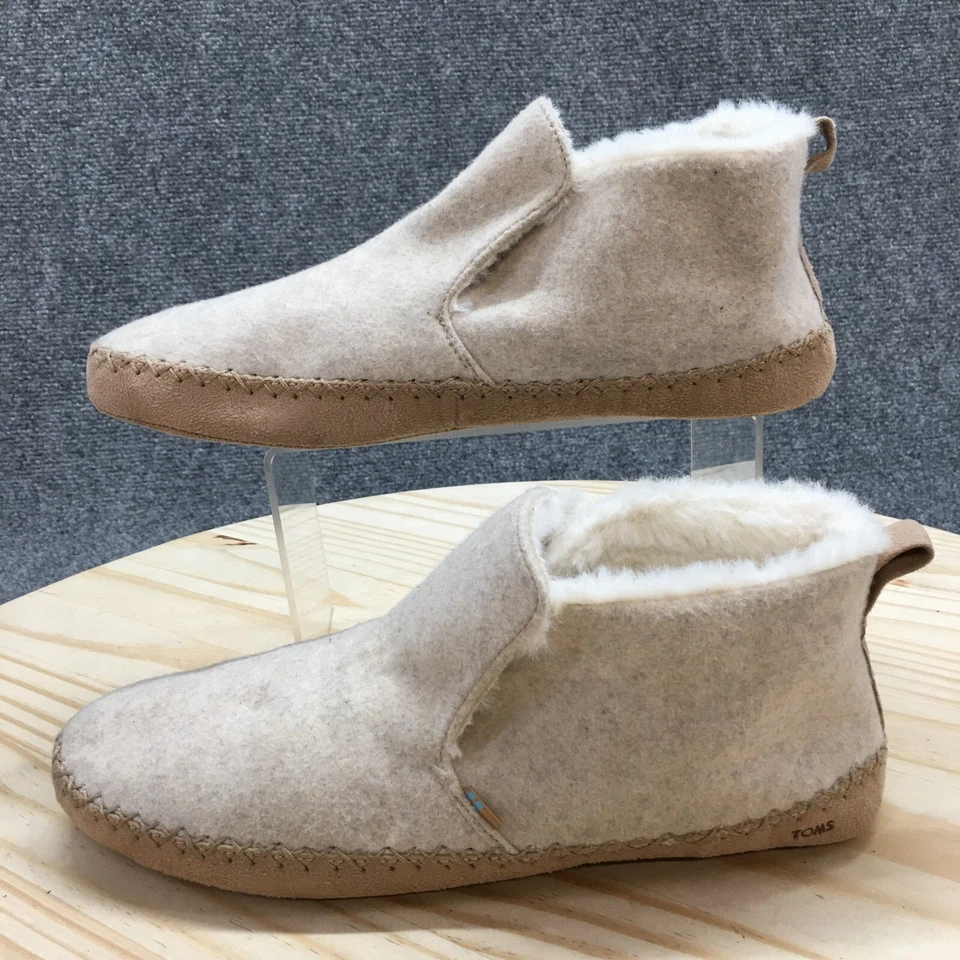 Zapatillas Toms para mujer 9 Nahla sin cordones crema piel sintética forradas 10017362 Foto 2 de 4