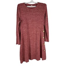Jar Of Love Womens Size XL Red Knit Dress w/ Side Button Detail