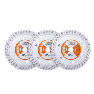 Shdiatool 3 Inch Diamond Saw Blade – 75mm Cutting Wheel For Glass, Jade, Ceramic Tile (3-Pack)