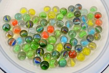 LOT OF CLEAR CATS-EYE GLASS MARBLES COLLECTIBLE GAMES TOYS GIFT