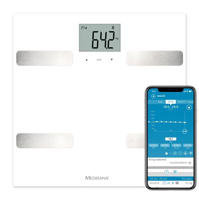 medisana BS A43 connect mit App Körperanalysewaage 180 kg Personenwaage weiß