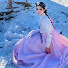 Traditional Korean Hanbok Dress National Costume Women Performation Palace Dress