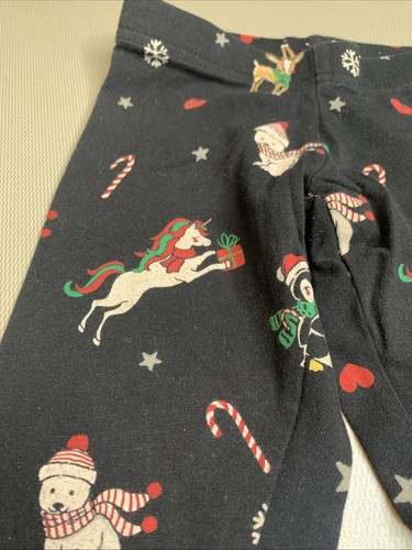 Girls Holiday Time Christmas Animal Print Leggings | Size Extra Small 4-5 - Picture 2 of 4