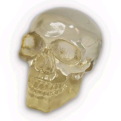3'' Vintage Translucent Clear Resin Human Skull Gothic Halloween Decor  W.U.  97