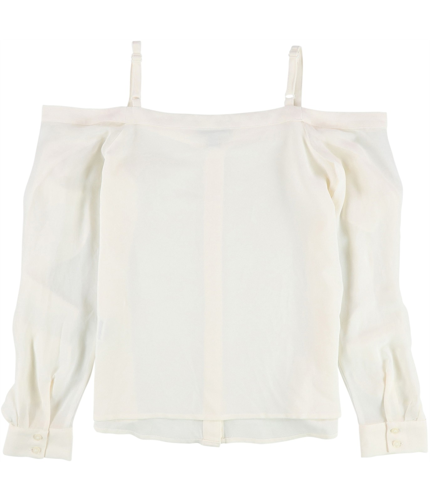 bar III Womens Solid Button Down Blouse, white, S - image 2