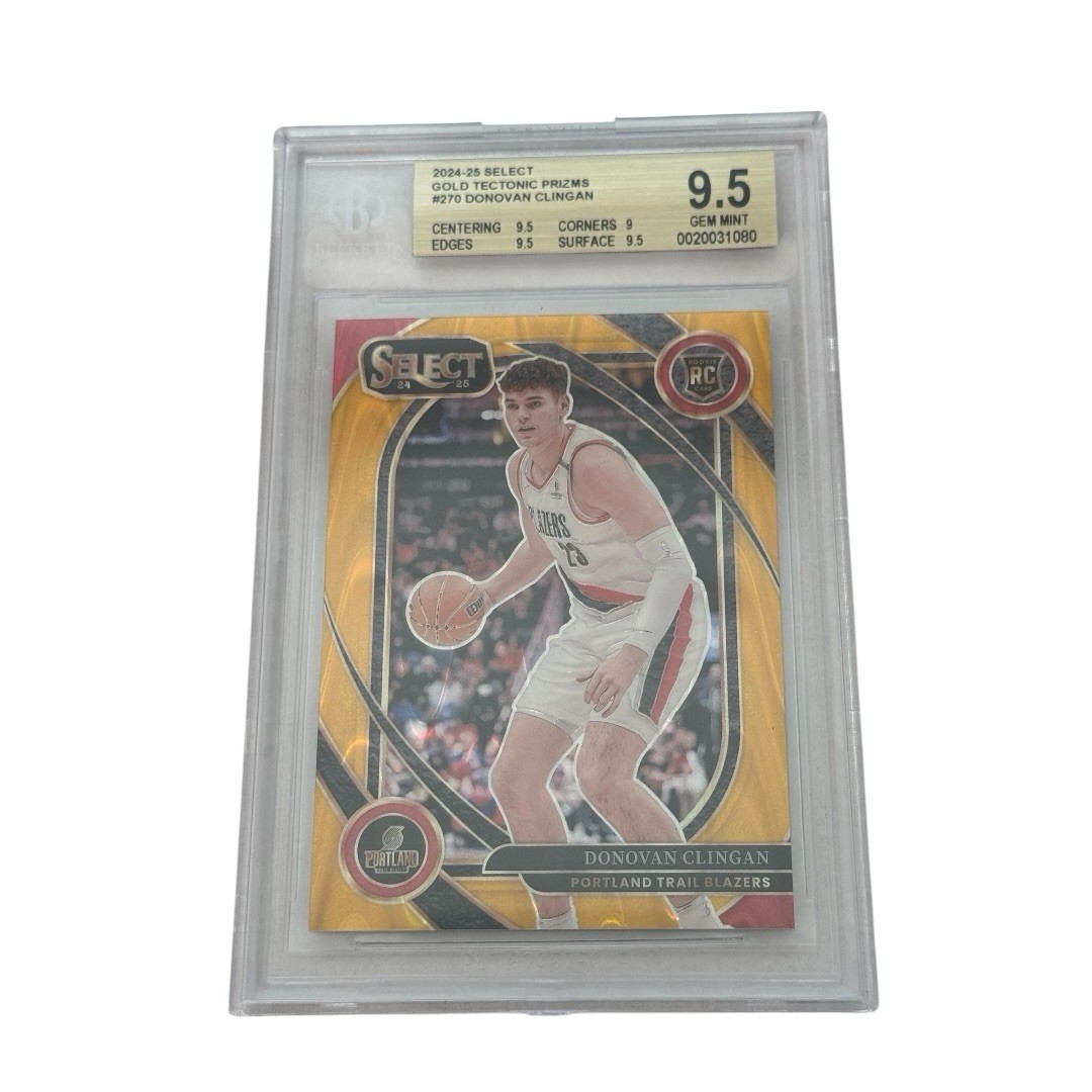 2024-25 Panini Select Courtside Donovan Clingan #270 Gold Flash Prizm /10 (RC)