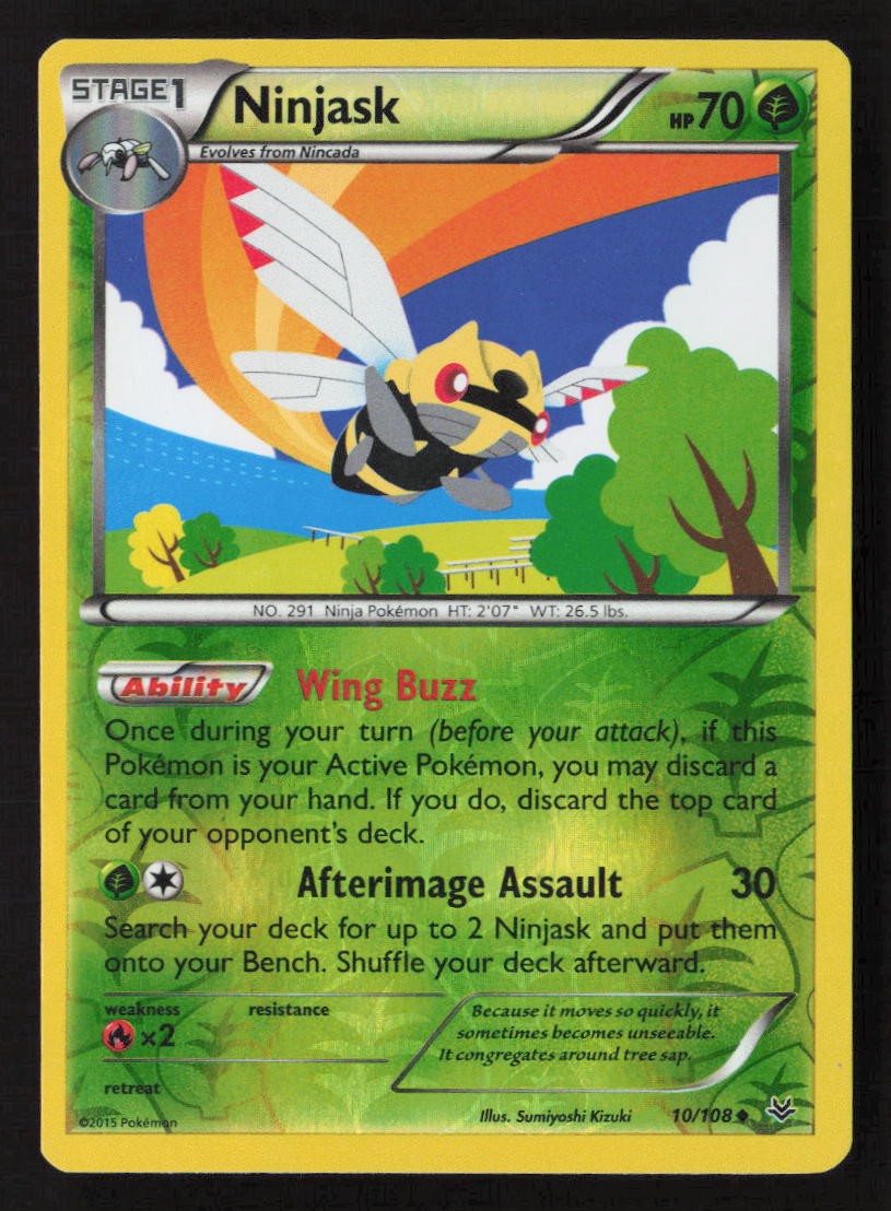Ninjask Uncommon Reverse Holo ROS 10/108 NM Pokemon TCG