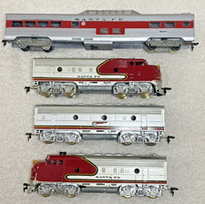 Vintage Penn Line Santa Fe F7 A-b-a Diesel Loco Set W Tyco Observation Car Vintage Penn Line Santa Fe F7 A-b-a Diesel Loco Set W Tyco Observation Car