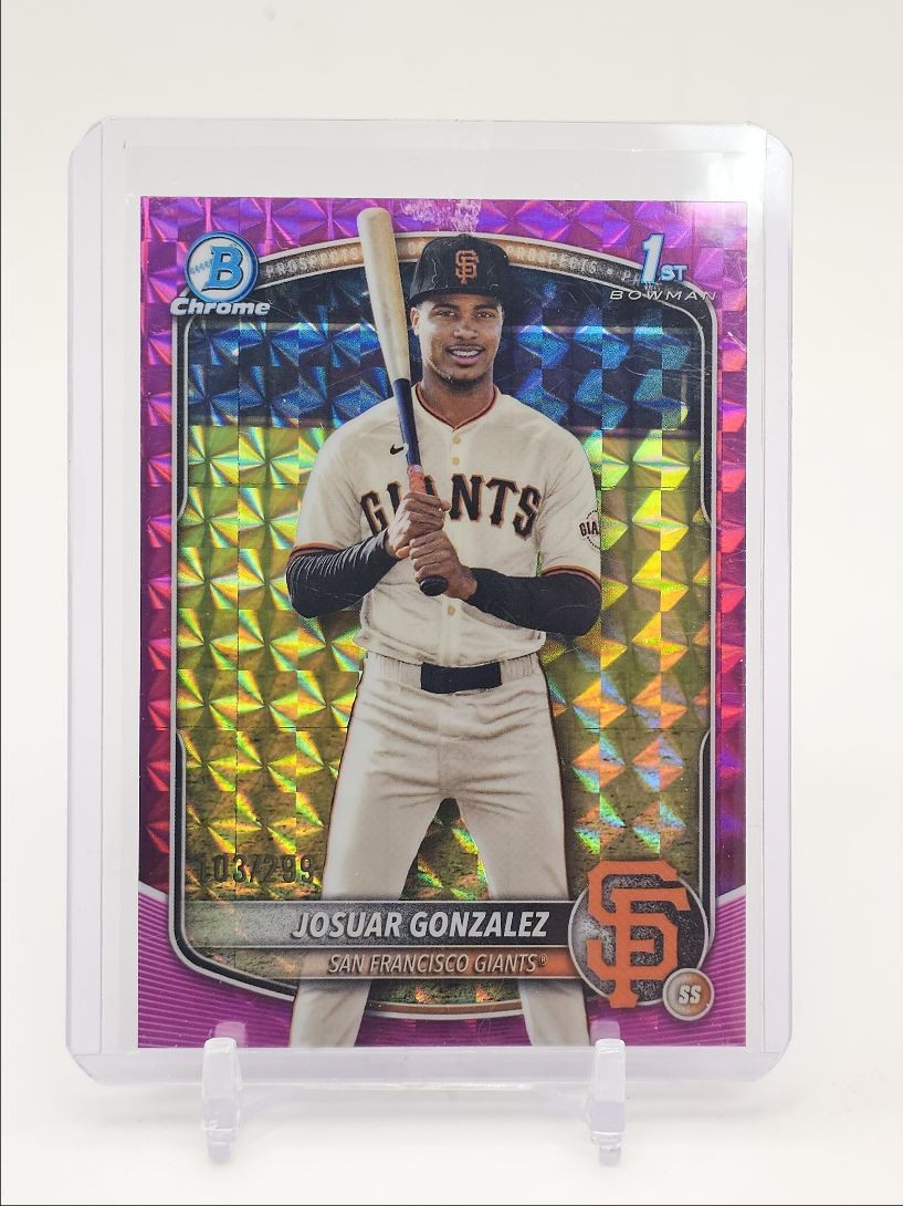 JOSUAR GONZALEZ 2025 BOWMAN CHROME 1ST FUCHSIA GEOMETRIC /299 Q4482