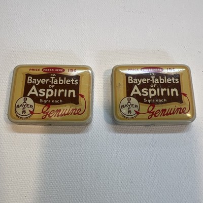 Vintage Genuine 12 Bayer Tablets Tin 15 cents tin Genuine