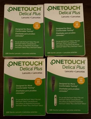 (400) OneTouch Delica Plus 30G Lancets  100 Units x4 Total 400