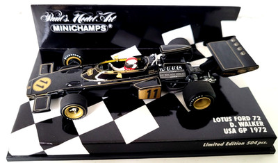 MINICHAMPS  1:43  D. WALKER  LOTUS FORD 72  USA GP. 1972  Lim. Ed. 504 pcs