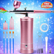 Airbrush-Kit Rechargeable Cordless Airbrush Compressor Nail Art, Cake Decor, Mak