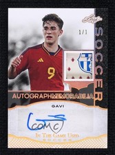 2024 Leaf ITG Used Sports Soccer Memorabilia Gold Holo 1/1 Gavi Auto 14hk
