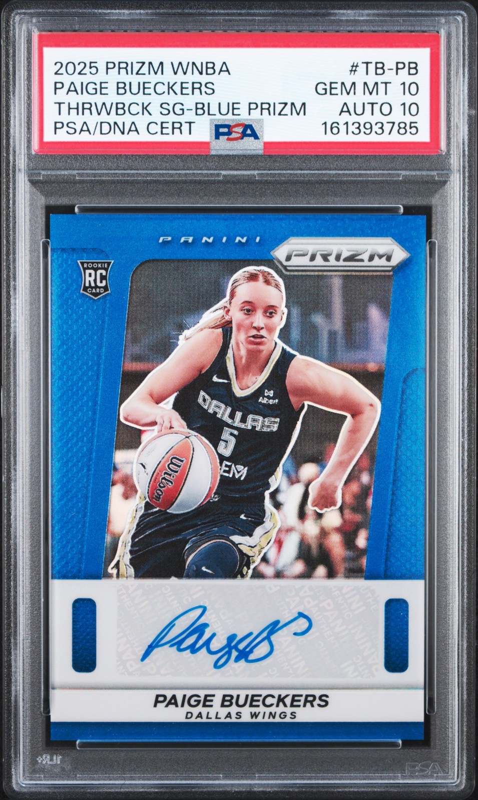 2025 PANINI PRIZM WNBA THROWBACK SIGNATURES PAIGE BUECKERS 22/75 PSA 10 AUTO 10 view 1
