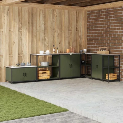 Rangement de cuisine avec étagère avec stockage HATTEM Acier Solutions vidaXL vi - Photo 1/4