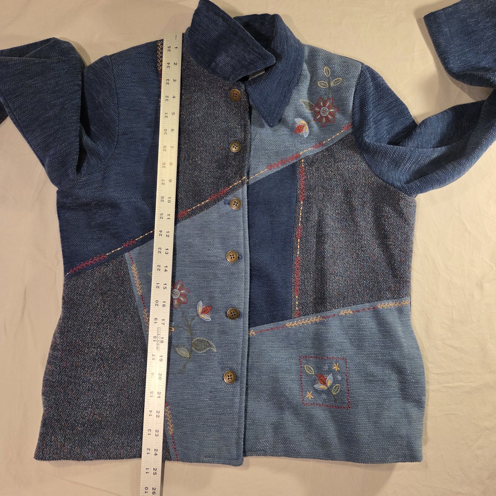 Alfred Dunner Patchwork Embroidered Button Up Jac… - image 9