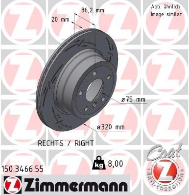 Zimmermann Bremsscheibe 150.3466.55 FüR BMW-image