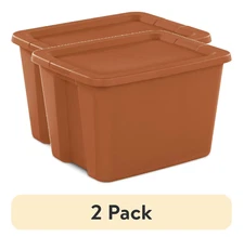 (2 pack) Large Storage Bin, 18 Gallon Plastic Storage Container with Snap-On Lid