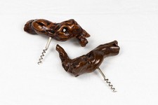 2x Korkenzieher mit Wurzelholz-Griff | Weinöffner Vintage / Retro