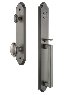 Grandeur ARCDGREDN_ESET_238 Arc Solid Brass Rose Keyed Entry - Grey