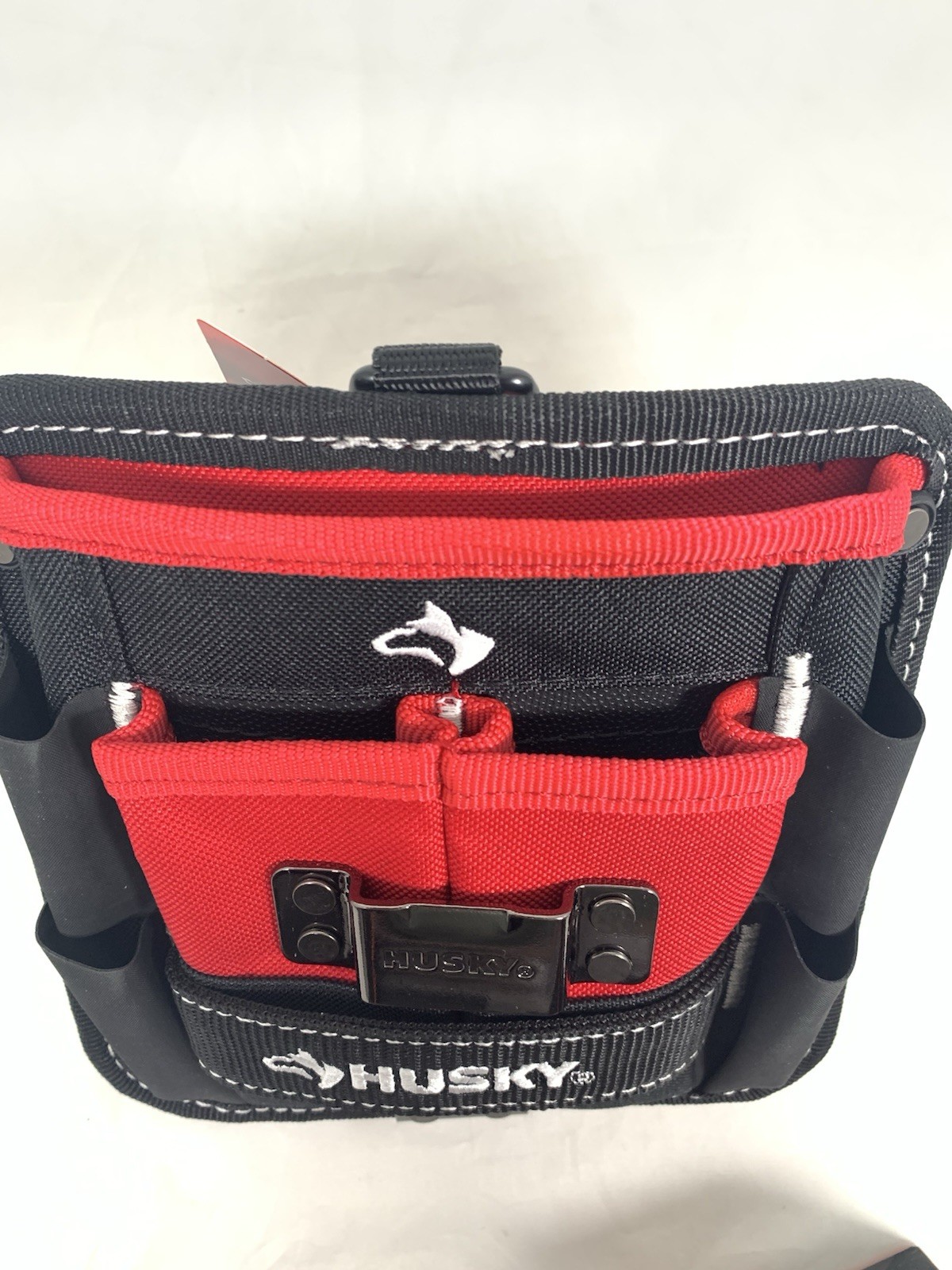 Husky 7 in. 3-Pocket Clip On Tool Belt Pouch Heavy Duty Storage