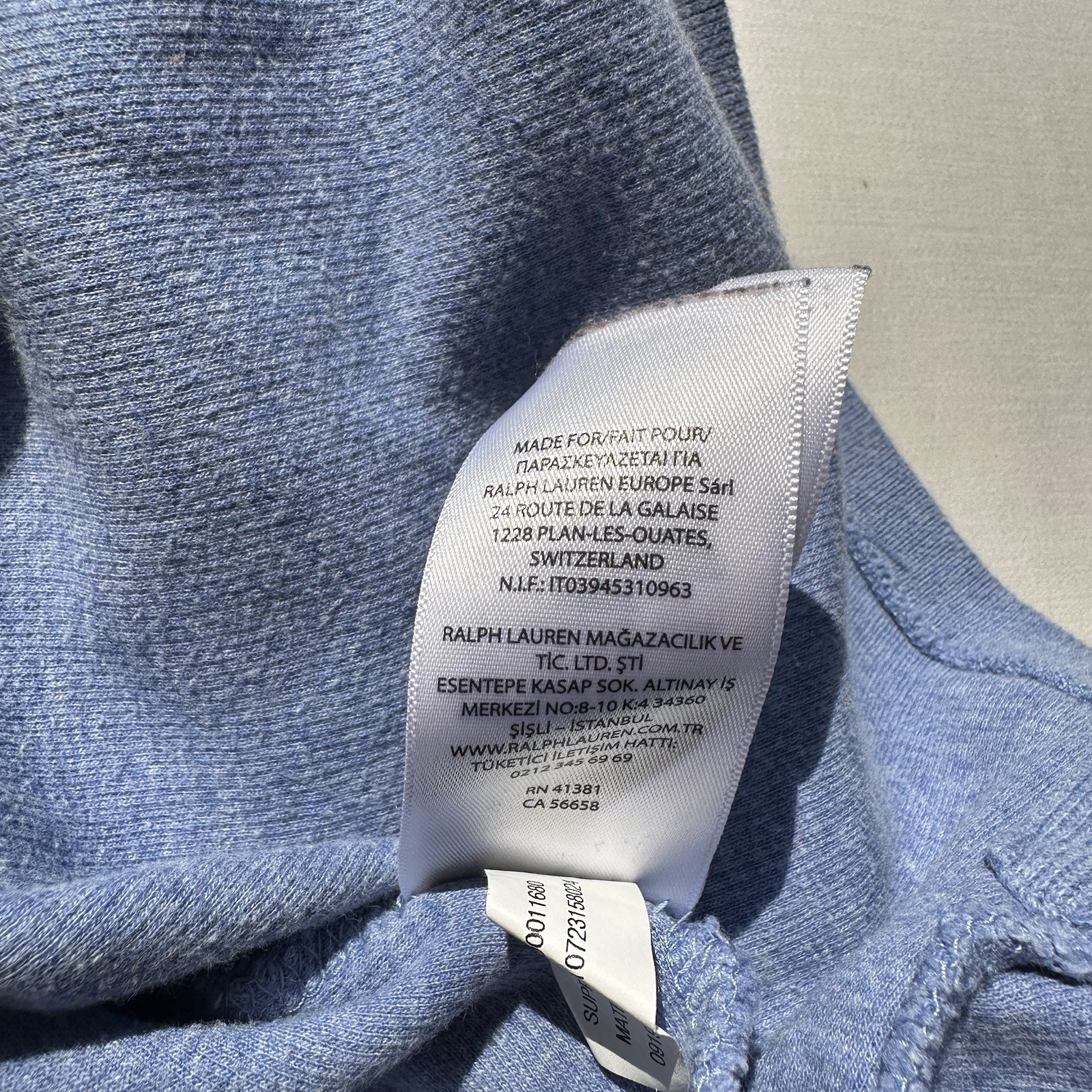 PONY Polo Ralph Lauren 1 4 Zip Pullover Camicia Uomo Grande Blu Felpa Manica Lunga