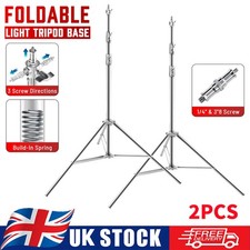 2X 2.8m Heavy Duty Light Stand Adjustable Tripod Stainless Steel Spring Damped