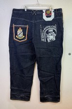 Enyce Elephant Polo Jeans Mens Size 48x32 Blue Baggy Wide Leg Logo Hip Hop Y2K