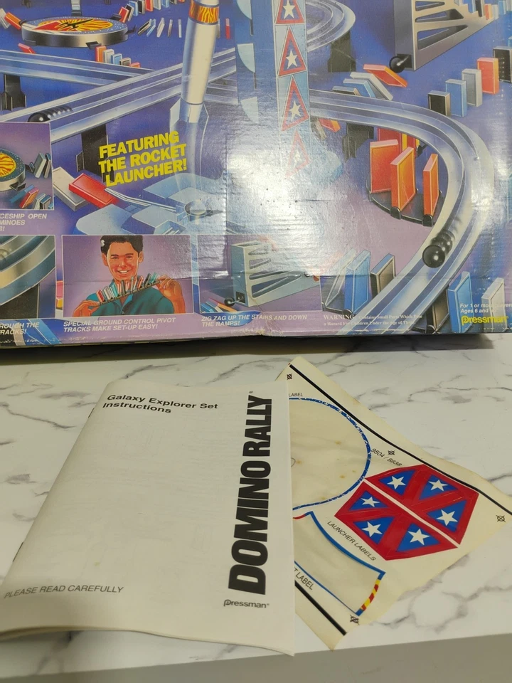 Pressman Domino Rally Galaxy Explorer Set with Box 1993 Complete Cib Instruction - Image 2 of 4