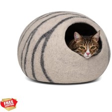 Cat Cave   Handmade 100 Merino Wool Cat Bed  Hideaway for Indoor Cats and K...