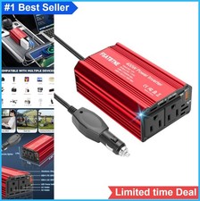 400W Power Inverter DC 12V to 110V AC Car Plug Adapter 2 Outlets USB-C 65W Fast