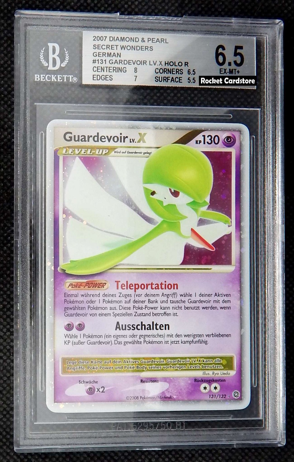 Pokemon Guardevoir Lv. X Holo DE 131/132 Secret Wonders PSA BGS 6,5 EX-MT +