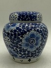 Vintage Delft Chinese Delftware Porceleyne Fles Tea Caddy Flower Hand Painted
