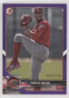2018 Bowman Draft Purple 6/250 Hunter Greene #BD-58 0g4