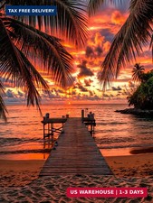 Diamond Art Kits for Adults, Sunset Landscape Beach Diamond Painting Kits for Ad