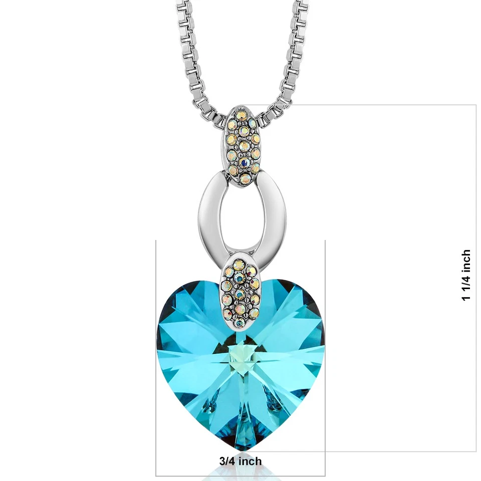Colgante Corazón Azul Bermudas Colección Nirano Hecho con Cristales Foto 3 de 3