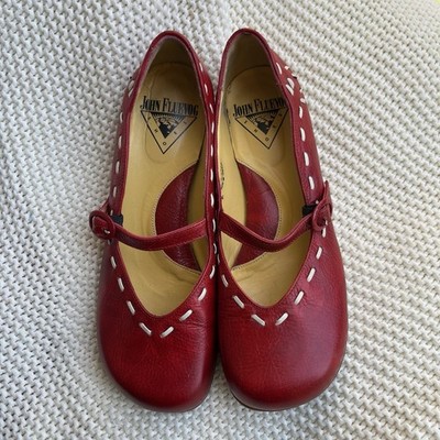 John Fluevog Red Rare Discontinued BASS MINSTRELS MARIAN Size 9.5 Women's Shoes