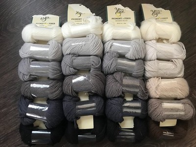 4 Sets of Brand New Yarn Bee Pigment + Fiber Yarn Coconut Grove and Quarry Rock