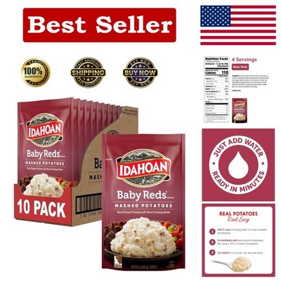 Baby Reds Mashed Potatoes - Gluten-Free, 100% Real Idaho Potatoes, Pack of 10