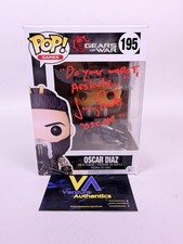 Jimmy Smits Signed Oscar Diaz Gears of War Funko #195 w/ QUOTE + JSA WITNESS