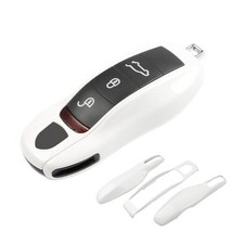 Key Fob Cover Compatible with Porsche Key Shell Key Fob Shell Pearl White