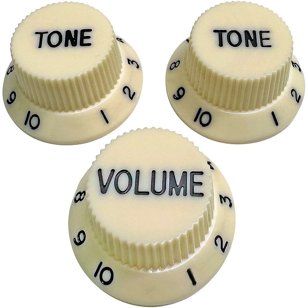 AxLabs Strat-Style Knob Kit with Black Lettering 3 Parchment 2090₽