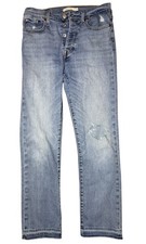 Levi  s Wedgie Straight Jeans Women  s 29x28 Light Wash Distressed High Rise