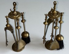 Mini Vintage Brass Fire Companion Set Decorative Small X2 Complete + Spares