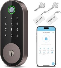 Keyless Entry Fingerprint Deadbolt Smart Lock Digital Front Door Keypad Bronze 