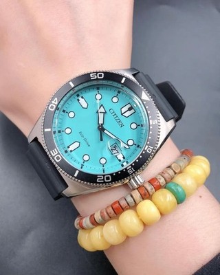 Citizen AW1760-14X Eco-Drive Turquoise Analog Black Men Solar