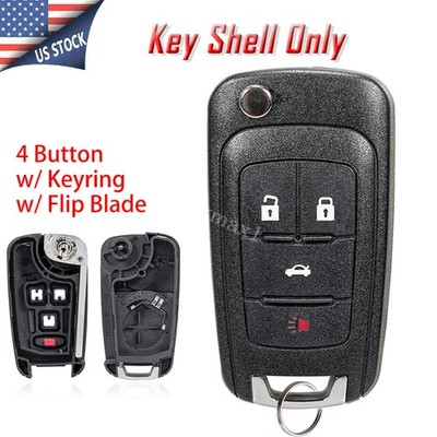 4 Button Flip Key Fob Shell Case for Chevrolet Sonic Camaro Cruze Equinox Malibu
